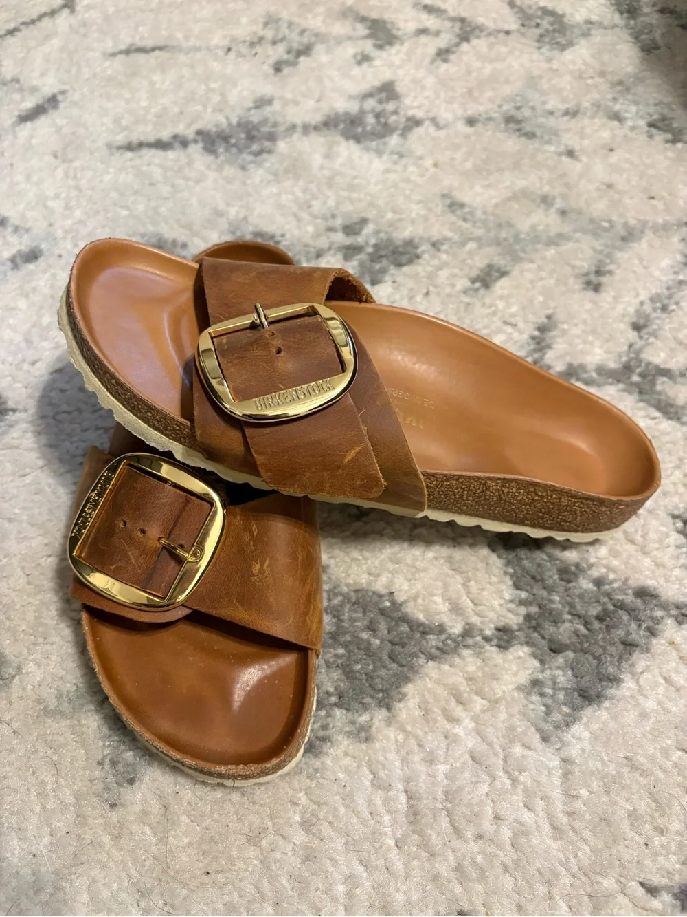 Birkenstock Single Strap Sandal in Cognac - Picture 1 of 4